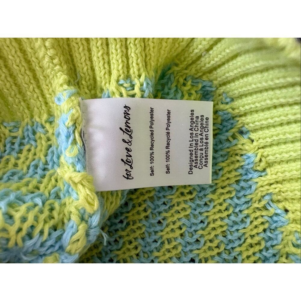 NWT For Love & Lemons Jacinda Green & Blue Knit Crop Tank & Skirt Set Size 2X - Picture 11 of 11